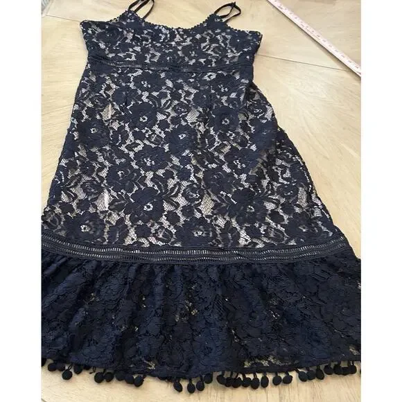 VTG Y2K Black Lace Overlay Dress Romantic Whimsygoth Sexy Vixen Cocktail Sz 10 - Picture 16 of 16